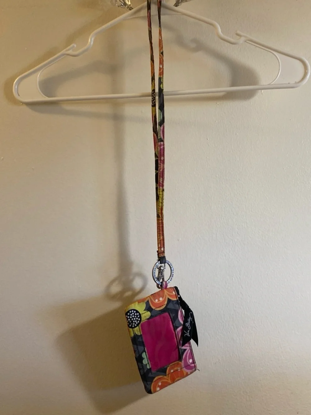Vera Bradley Floral Lanyard ID Holder with Pink Window